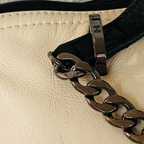 - Halston Heritage Black /gray White Satchel Handbag - Picture 8 of 10